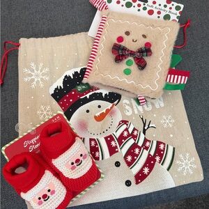 Festive Baby Gift Set with Santa Booties and Activity Book